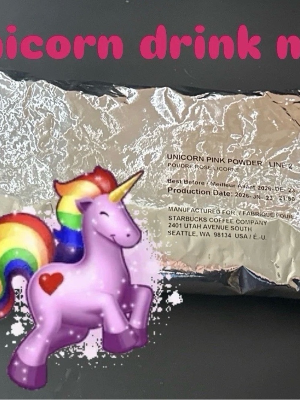 Starbucks Unicorn Pink Powder unicorn Frappuccino